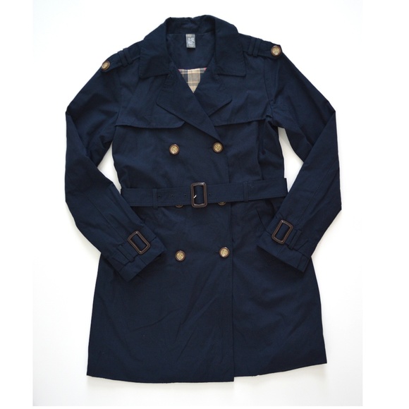 girls navy trench coat